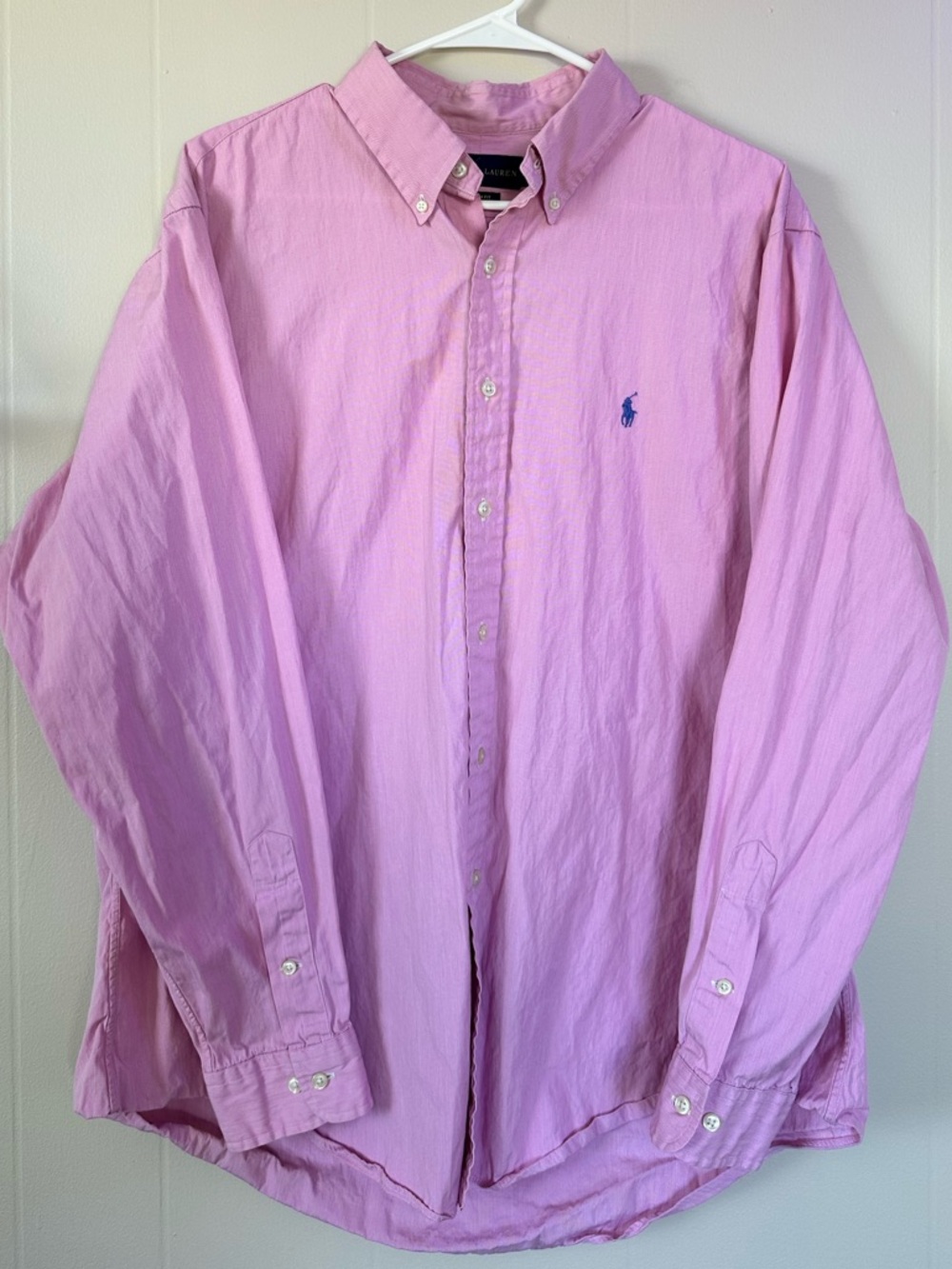 Ralph Lauren Light Pink Button-Down Oxford Shirt with Blue Pony